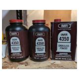 Lot of Three IMR 4350 Smokeless Powder Containers