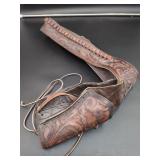 Tooled Leather Western Gun Belt and Holster Rig