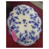 Colonial Semi-Porcelain Hanley England Blue and Wh