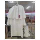 White Robe and Hood with Embroidered Patch