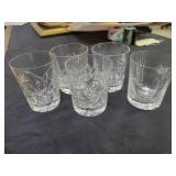 Set of Five Cut Glass Tumblers