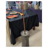 Antique Tin Butter Churn with Wooden Dasher