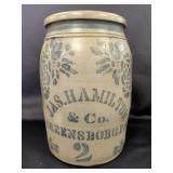 James Hamilton Greensboro, Pa. Stenciled Stoneware