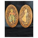 Flemish Art Dutch Boy and Girl Wall Plaques 12 in