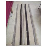 Woven Wool and Cotton Striped Runner 72 inches by