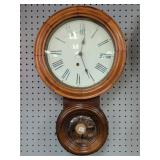 E. Ingraham & Co. Figure Eight Walnut Drop Wall Cl
