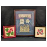 trio of needlework largest frame is 12.5x17"