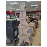 Four-Tier Wooden Corner Display Shelf with Texture