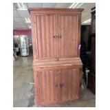 19th C. Primitive Pine Step-Back Cupboard