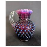 Fenton Hobnail Purple Iridescent Glass Pitcher