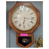 Waterbury Short Drop Regulator Wall Clock, Oak Cas