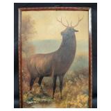 9x13" Victorian folk art oil on board painting of