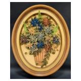 Framed hand crafted paper quilling Floral Basket