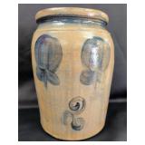 2 Gallon Salt-Glazed Stoneware Crock with Cobalt B