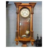 Vienna Style Walnut Regulator Wall Clock with Porc