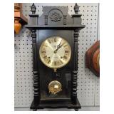 Vintage Japanese Black Regulator Wall Clock with C