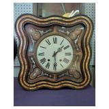 Victorian Mother of Pear Inlayed Cartel Wall Clock