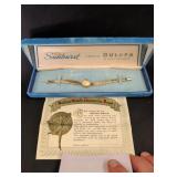 Bulova Sunburst 14kt Sun-Gold Ladies Watch with Or