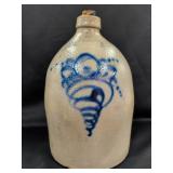 2 Gallon New York Salt-Glazed Stoneware Jug with C