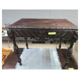 Antique Renaissance Revival Carved Hall Table with