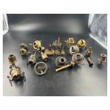 Assorted Brass and Metal Gas Lighting Burners and