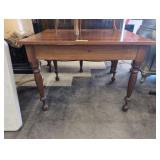 Cherry Table with Turned Legs and Rectangular Top