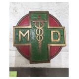 Cast Metal MD Physician Medical Doctor Auto Grill