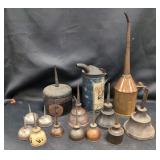 Collection of Assorted Metal Oil Cans and Automoti