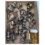 Assorted Brass and Metal Mechanical Oilers, Grease