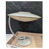 Mid-Century Modern Flying Saucer Desk Lamp in Grey
