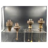 Assorted Pierced Metal Lamp Parts and Burners Incl