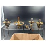Lot of Assorted Brass gas Lamp Hardware Parts and