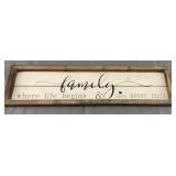 Wooden Family Sign 24x6