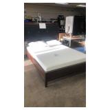 Queen Size Bed Black Leather Headboard