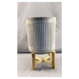 Cement Flower Pot, Large, Lot of 2, 10.5" tall,