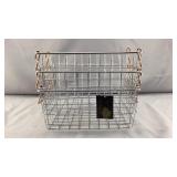 Metal Storage Organizer, Gold Handle,