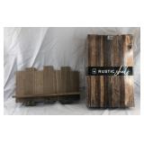 Lot of 2 Mint Osasis Rustic Shelf with 3 Hooks