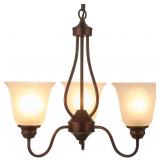 3-Light Chandelier Brown