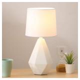 Pair of White Ceramic Table Lamps