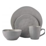 Set of Melange Stoneware Dishes, Gray