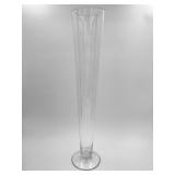 Lot of 6 Clear 24" Trumpet Vases, made of glass