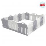 14 Panel Play Pen, White & Gray