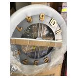 Decorative Metal Wall Clock, 23", Silver