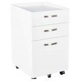 Sunon White Wooden Filing Cabinet, Damaged