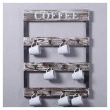 Lot of 2 12 Hook Rustic Wall Mounted Shelving