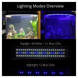 Aquarium Light, Extendable Brackets, White & Blue