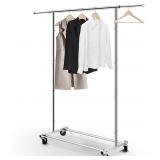 Single Rail Chrome Adjustable Clothing Rack