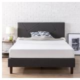 Zinus Upholstered Geometric Platform Bed, Queen