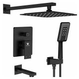 Matte Black Shower System Plumbing Fixture