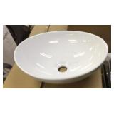 16" x 13" Eggshell Modern Vanity Sink Basin
